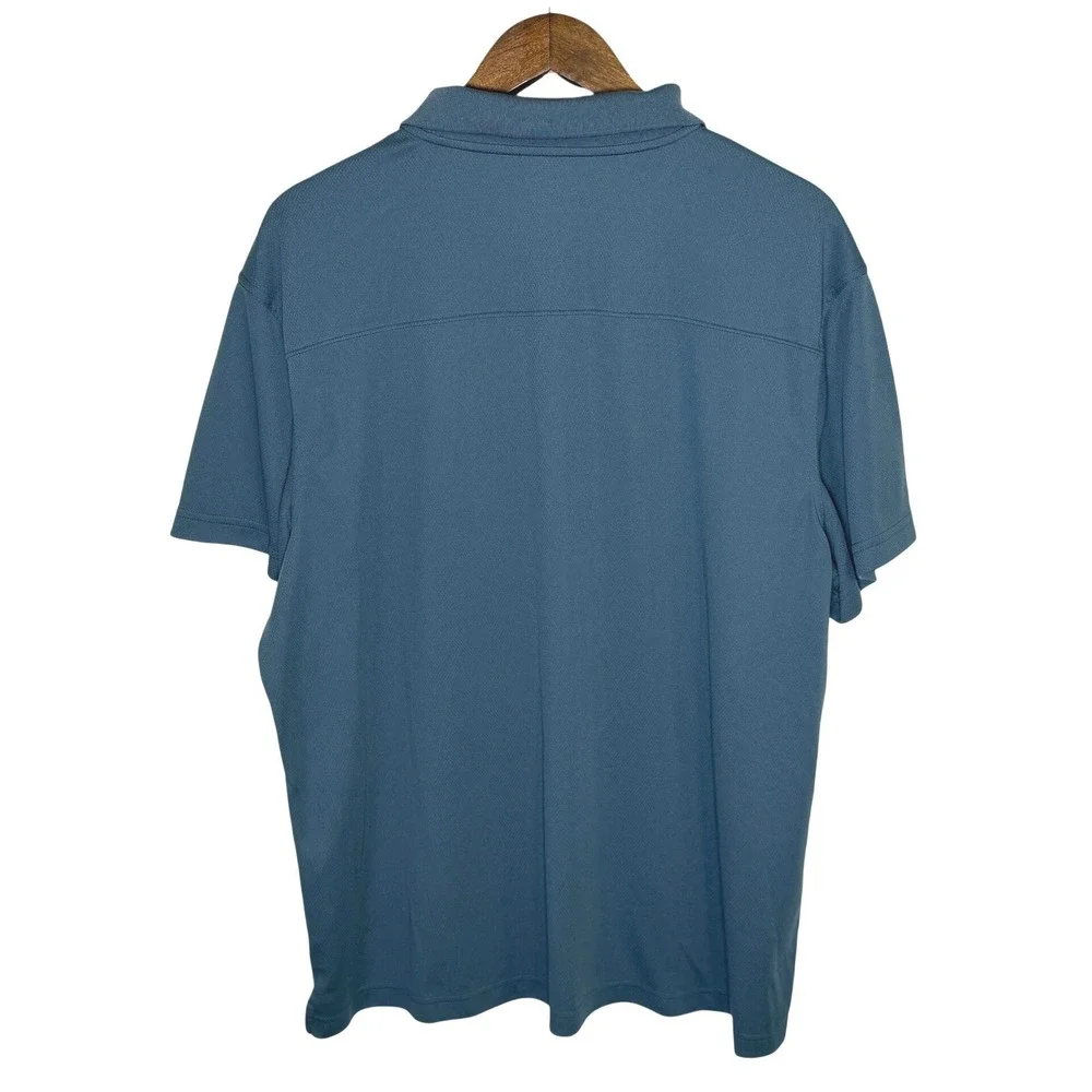 40 Grit Duluth Trading Co Mens XL Blue Short Sleeve Snap Polo Shirt 3237-26 - Picture 7 of 9